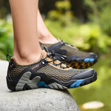 Summer Breathable Men Hiking Shoes Suede + Mesh Outdoor Men Sneakers